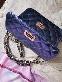 borsa viola in pelle NUOVA 