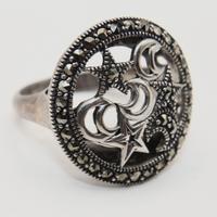 Splendido anello Vintage argento marcasite