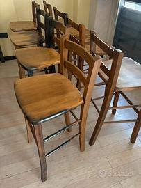 Sgabelli legno e tavolo legno e ferro