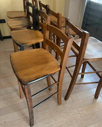 Sgabelli legno e tavolo legno e ferro