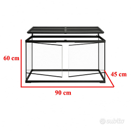 Terrario 90x45x60h Plastica e Vetro