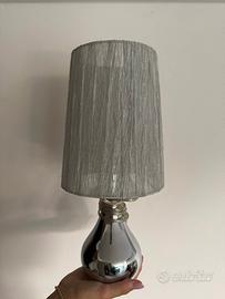 2 lampade moderne  cromate con paralume grigio