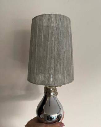 2 lampade moderne  cromate con paralume grigio