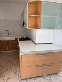 Cucina ad angolo con elettrodomestici