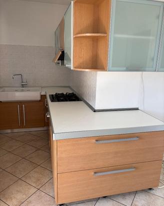 Cucina ad angolo con elettrodomestici