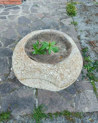 N.3 fioriere da giardino in cemento e ghiaia