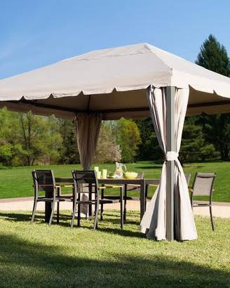 Gazebo giardino in alluminio grigio antracite 4x3