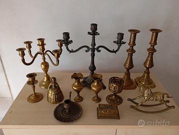 12 Oggetti in ottone  vintage 