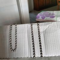 set di braccialetto e orecchini pendenti con stras