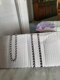 set di braccialetto e orecchini pendenti con stras