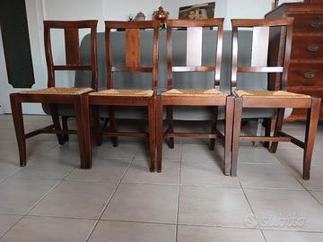 4 sedie in stile Duncan Phyfe realizzate in mogano