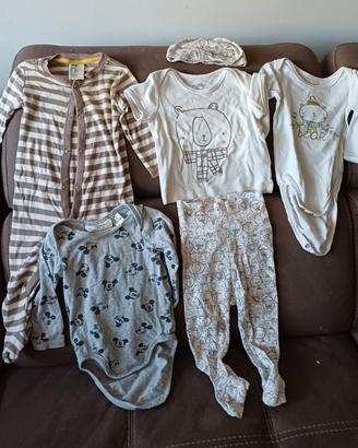 Set bimbo/a tg 4-6 mesi 68 cm n. 6 articoli