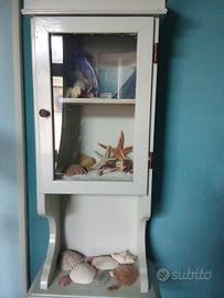 Mobiletto vetrina vintage da appoggio o da parete