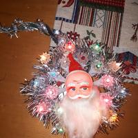 Luminare Vintage Corona Babbo Natale luci pisellin