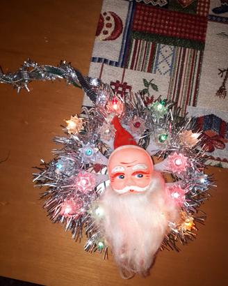 Luminare Vintage Corona Babbo Natale luci pisellin