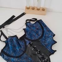 Corsetto sexy con catena e choker 85C / 85D