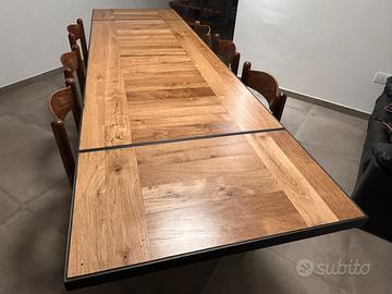 Tavolo rovere struttura in ferro