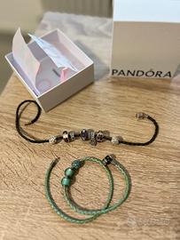 Pandora 2 bracciali in pelle con charm