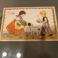 Cartolina auguri pasquali anno 1953