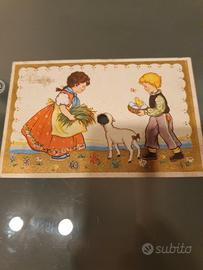 Cartolina auguri pasquali anno 1953