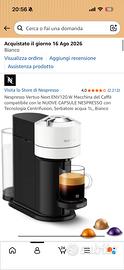 Macchina caffè Nespresso Vertuo Next come nuova