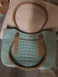 Borsa Krizia in pelle stamoa cocco-azzurro polvere