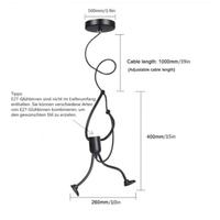 Lampada da soffitto creativa nera - omino