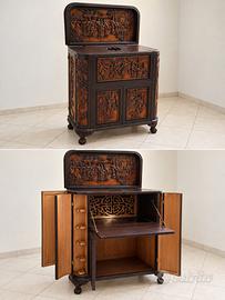 Coppia mobili Chinoiserie : Mobile bar + baule