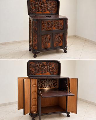 Coppia mobili Chinoiserie : Mobile bar + baule