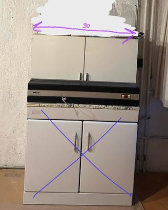 Pensile cucina con cappa integrata