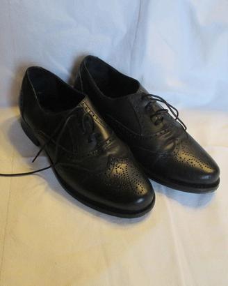 Francesine Oxford in vera pelle nera 37