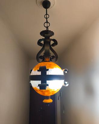 lampadario ferro battuto 