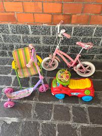 Bici, monopattino,!macchinina, seggiolino