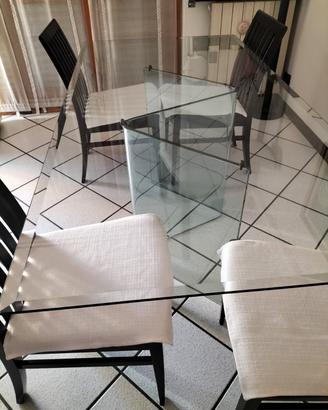 tavolo cristallo con base cristallon
