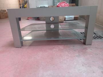 Mobiletto multiuso con ripiani in vetro