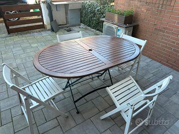 Tavolo da esterno legno e ferro richiudibile