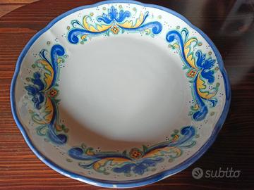 piatto ceramica due torri artigianale da portata 