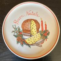 Piatto natalizio per panettone ceramica Due Torri