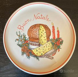 Piatto natalizio per panettone ceramica Due Torri