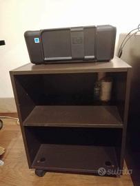 Mobiletto legno con ruote e ripiano legno laminato