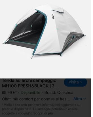 Tenda quechua usata 1 volta + accessori