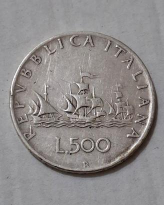 500 lire  argento caravelle 1958 