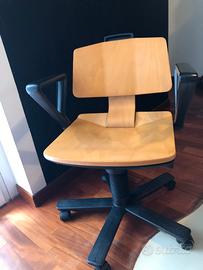 Sedia Ufficio in legno Vintage
