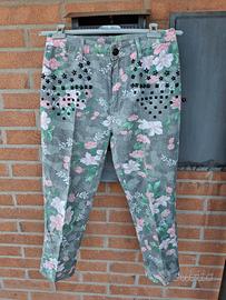 jeans donna stampa floreale