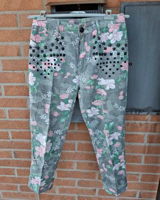 jeans donna stampa floreale