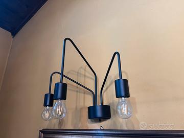 Tris Lampade a Parete Nero Opaco