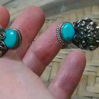 Bracciale Tibetano in argento con turchesi