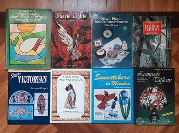 8 LIBRI DI MODELLI PER VETRATE TIFFANY