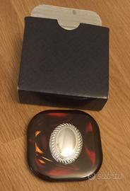 Specchietto da borsa vintage con inserto argent