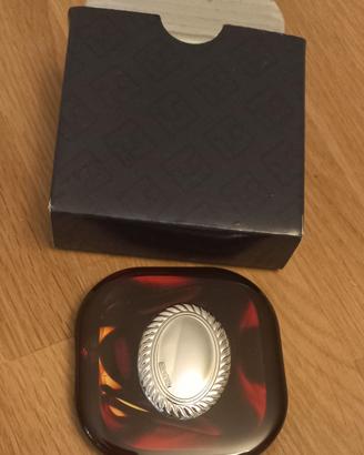 Specchietto da borsa vintage con inserto argent